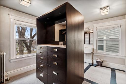 Oversized closet & bathroom is part of the owner's suite.