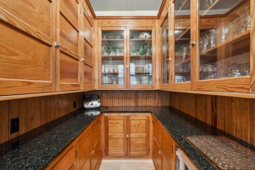 Original butler's pantry - perfectly located between dining room & kitchen.