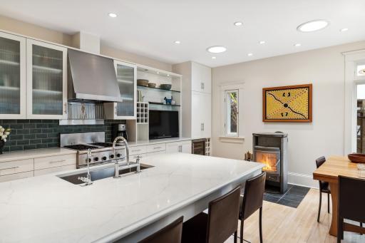 Oversized kitchen is great for entertaining.