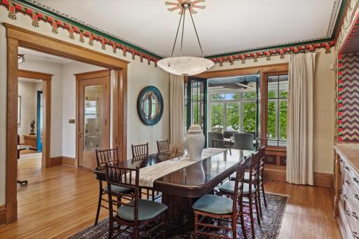 Large dining space with western lake views.