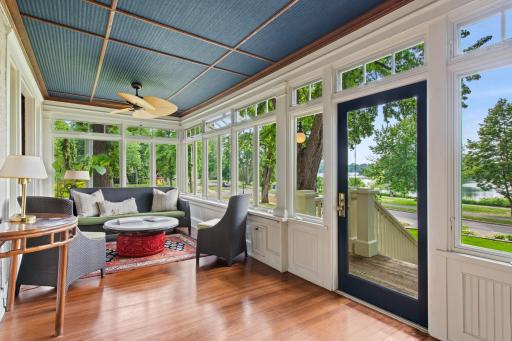 4-season porch provides south & west views of the lake