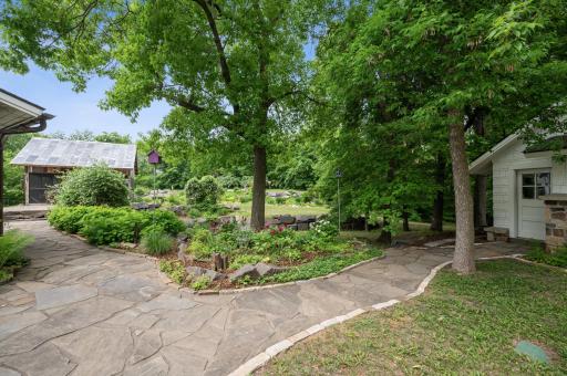 The landscaping has been meticulously designed, showcasing the beauty of the surroundings.