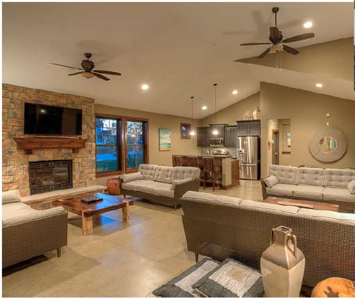 Host a party with friends and family at the club house and enjoy the nearby park and lakefront. (photo of similar clubhouse from another community)