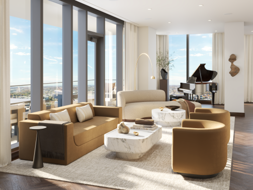 Beautiful corner floor plan with full river views. Rendering may not reflect actual finished space.