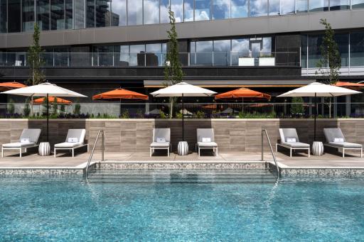 Outdoor pool & hot tub available only for residents & hotel guests.