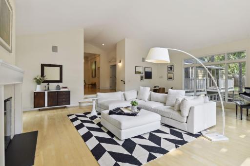 Vaulted ceilings propvide depth and visual interest.