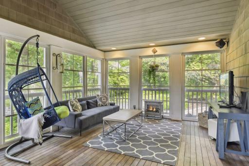 The inviting porch can be accessed from the kitchen.