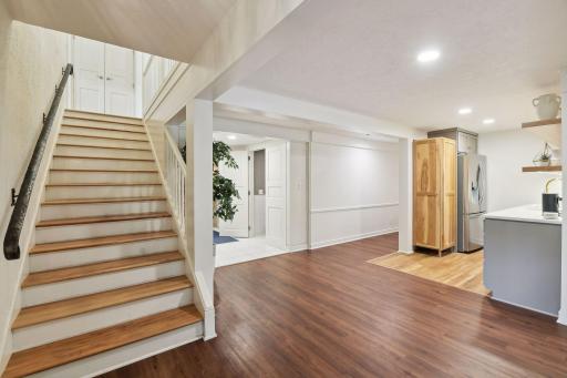 The lower level will be a magnet for entertaining! New luxury vinyl plank flooring was installed between 2016-2018.