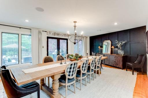 Formal Dining room door to deck overlooking pool