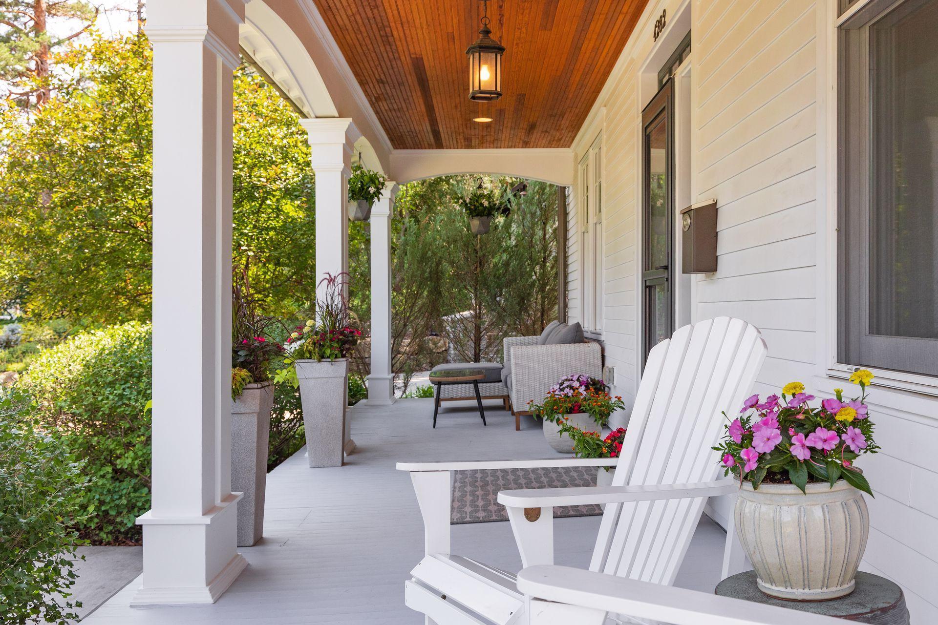 A wonderful front porch to sit and watch the sail boats go by...