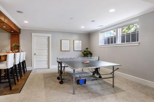 Even more space for ping pong, pool, or game night area