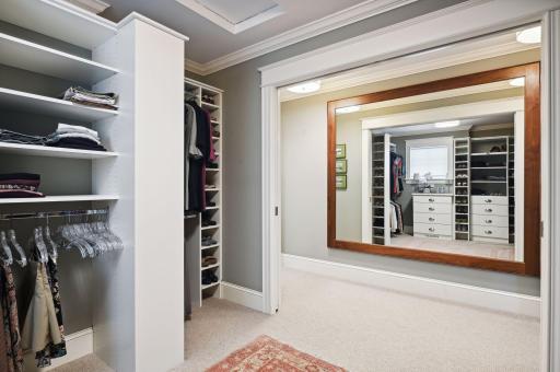 Mirror wall in dressing room hall