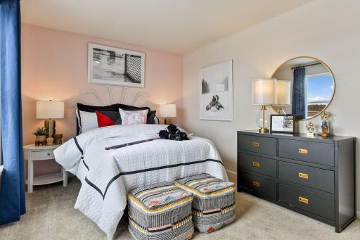 This bedroom is decorated for a hockey enthusiast. Challenge your creativity with decorating! This picture is from the model home.