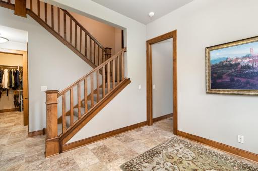 Stairs to above garage accessory dwelling