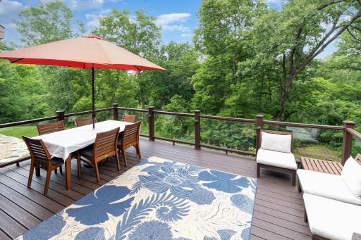 Enjoy summer evenings on this gorgeous deck with privacy galore!