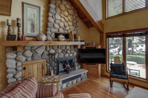 Woodburning Stone Fireplace