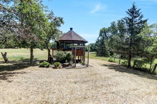 Hand crafted Gazebo, brings in the breeze, views of river bottom and pasture. 13 x 13 in dimension