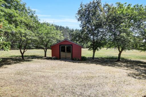 Garden shed, nicely finished, could be whatever you want. Maybe chickens? 9 x 14 in dimension