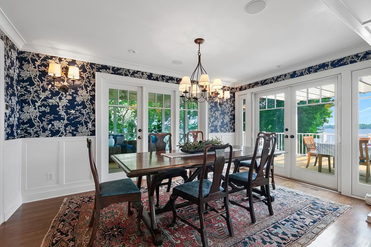 Dining room with views of the lake