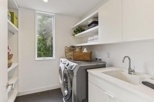 Practical functional upper level laundry .