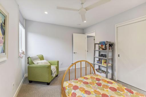 Third upper level bedroom has east and south facing windows.