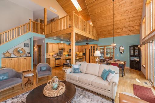 The open floor plan let's everyone be a part of the fun and conversation.