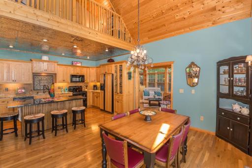 The 12x15 dining area will provide for a large dining room table.
