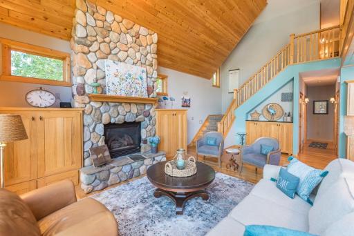 The stairway to the 2nd level which has 2 bedrooms, a loft, bath and bonus room.