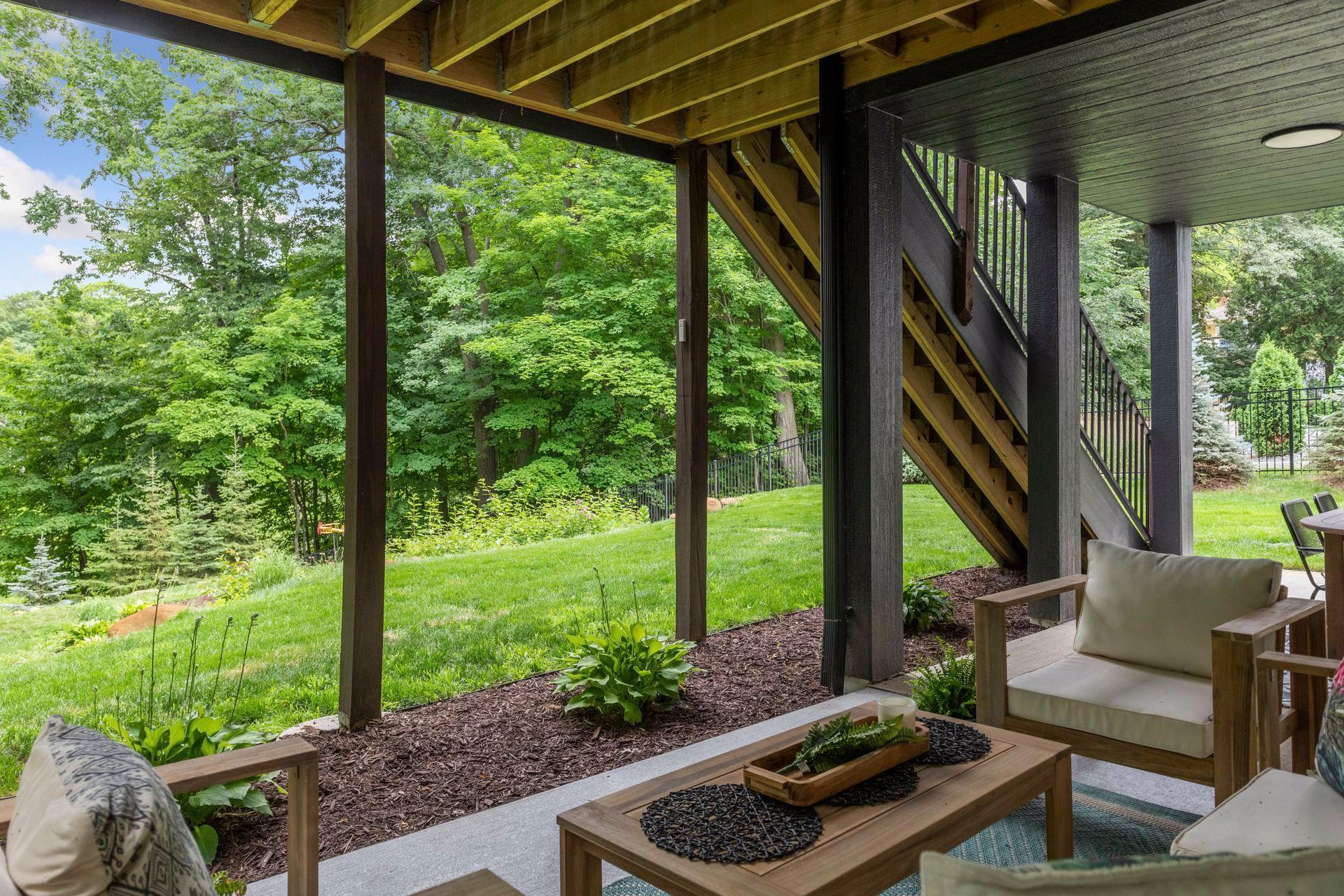 The lower level patio is hot-tub ready and also plumbed for a natural gas grill.