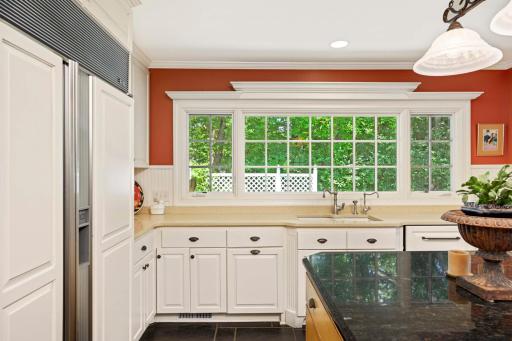 Large picture window over looking the perennial gardens