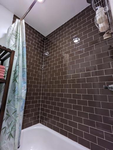 Beautiful subway tile in the bathroom