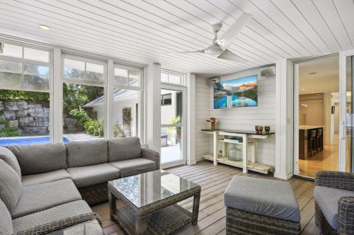 porch between Spa deck, grill deck & outdoor pool