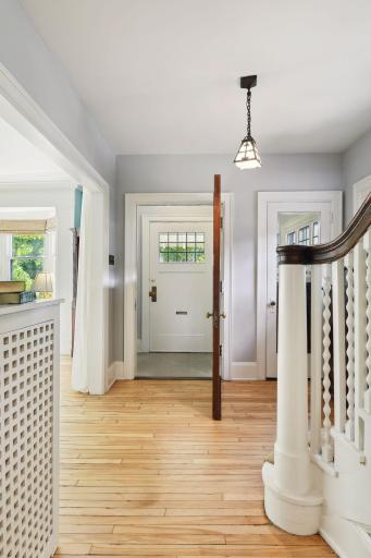 Gracious foyer reflecting old world craftsmanship.