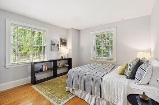 One of the three bedrooms on the second level.