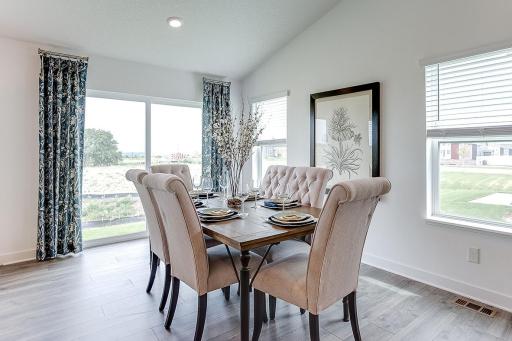 A separate dining space with extra windows!