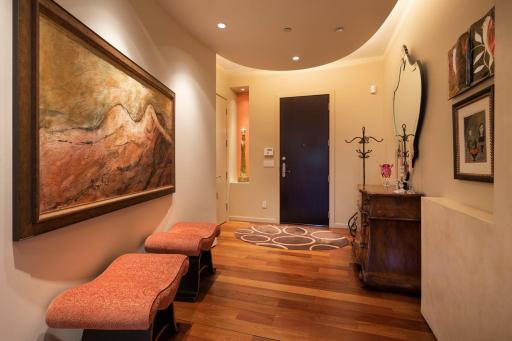 View of the main entry with special art nook for a luxurious upgraded feel.