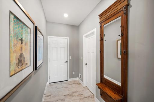 Mudroom off the garage. Model Floorplan. Actual home finishes will vary.