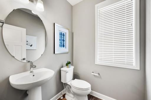 Main Level Powder Room. Model Floorplan. Actual home finishes will vary.