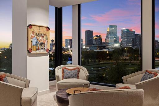 Swivel seating takes advantage of the full circle views.