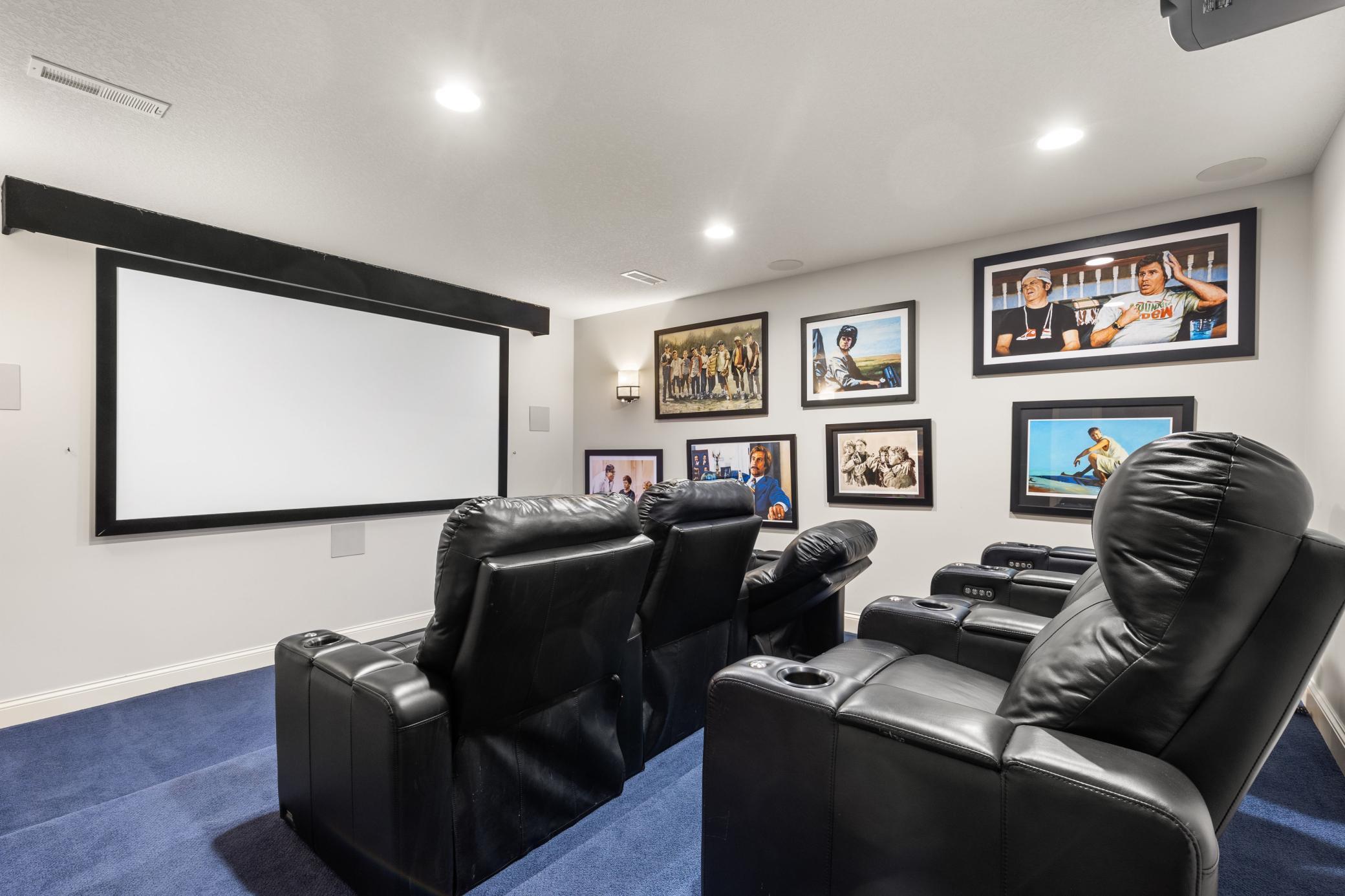 Lounge back and enjoy a movie in the home theater!