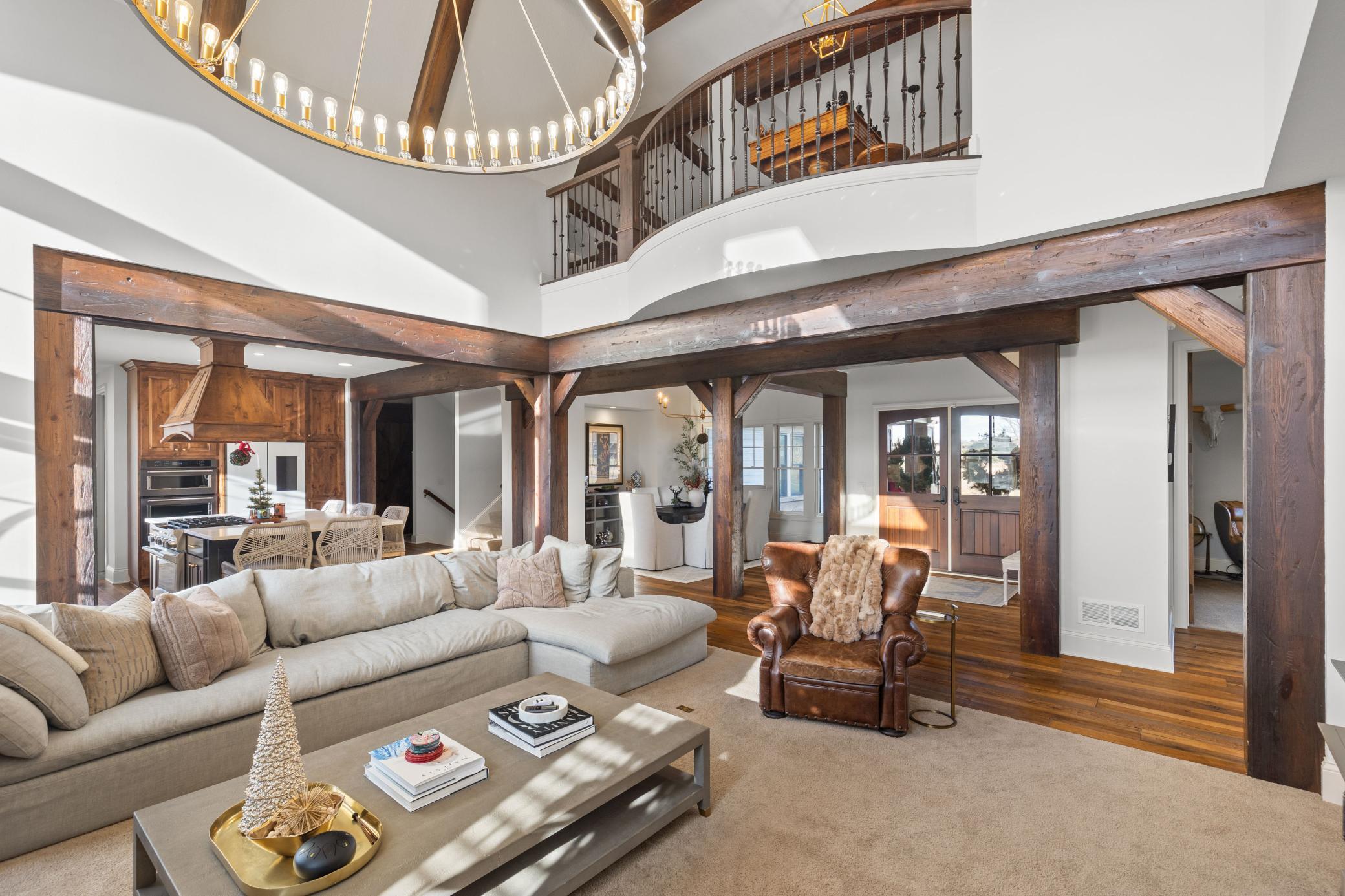 Above the living room is a balcony to enjoy the views