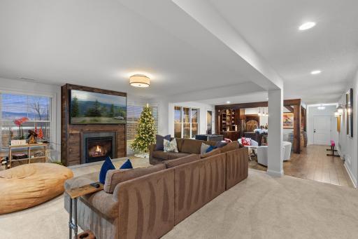 Lower level entertainment space