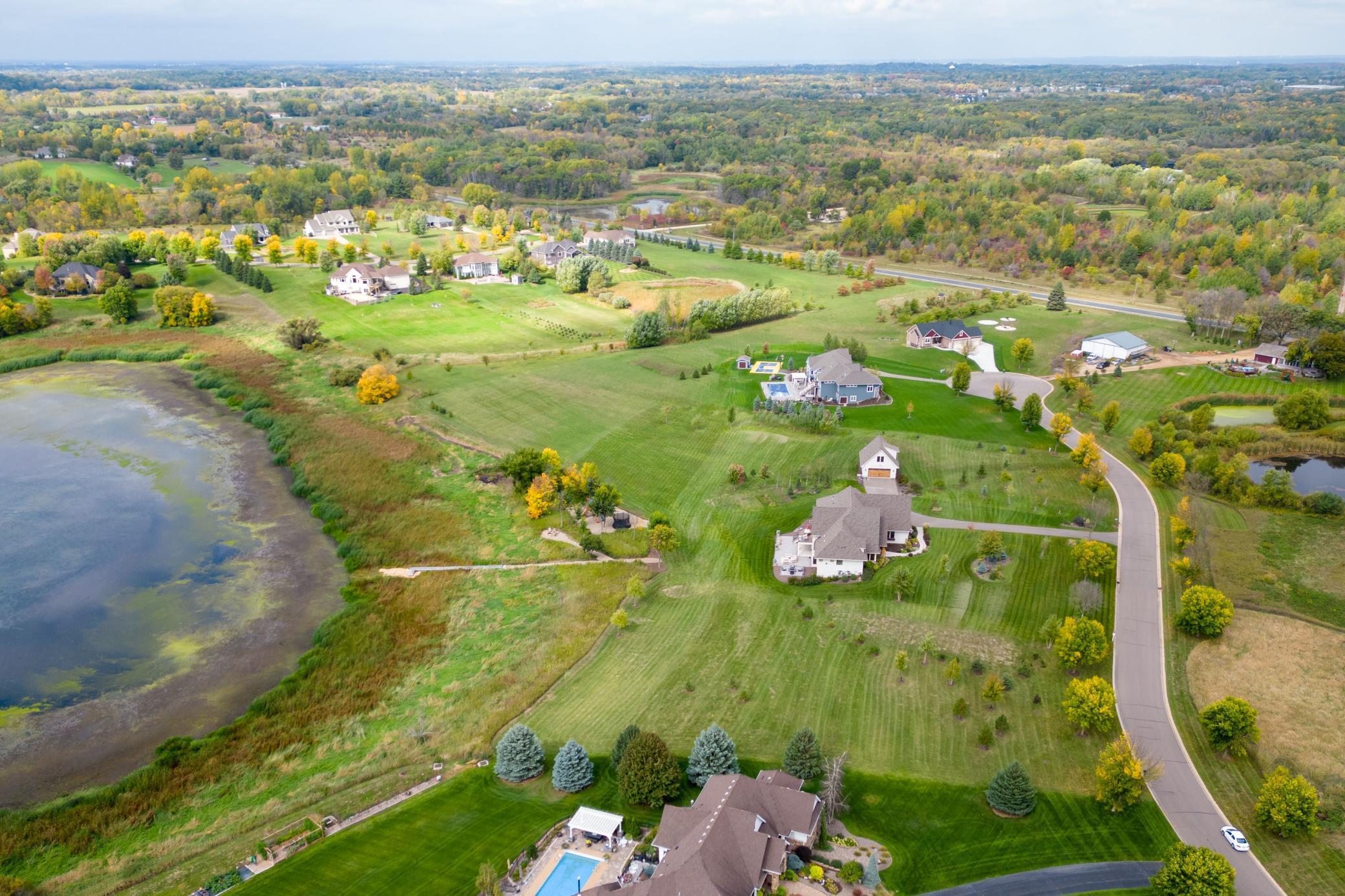 Aerial view of the neighborhood