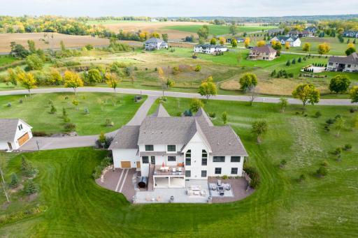 Aerial view of the back yard