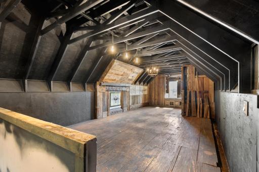 Upper level of the detached garage makes a amazing additional flex space for recreation and entertainment