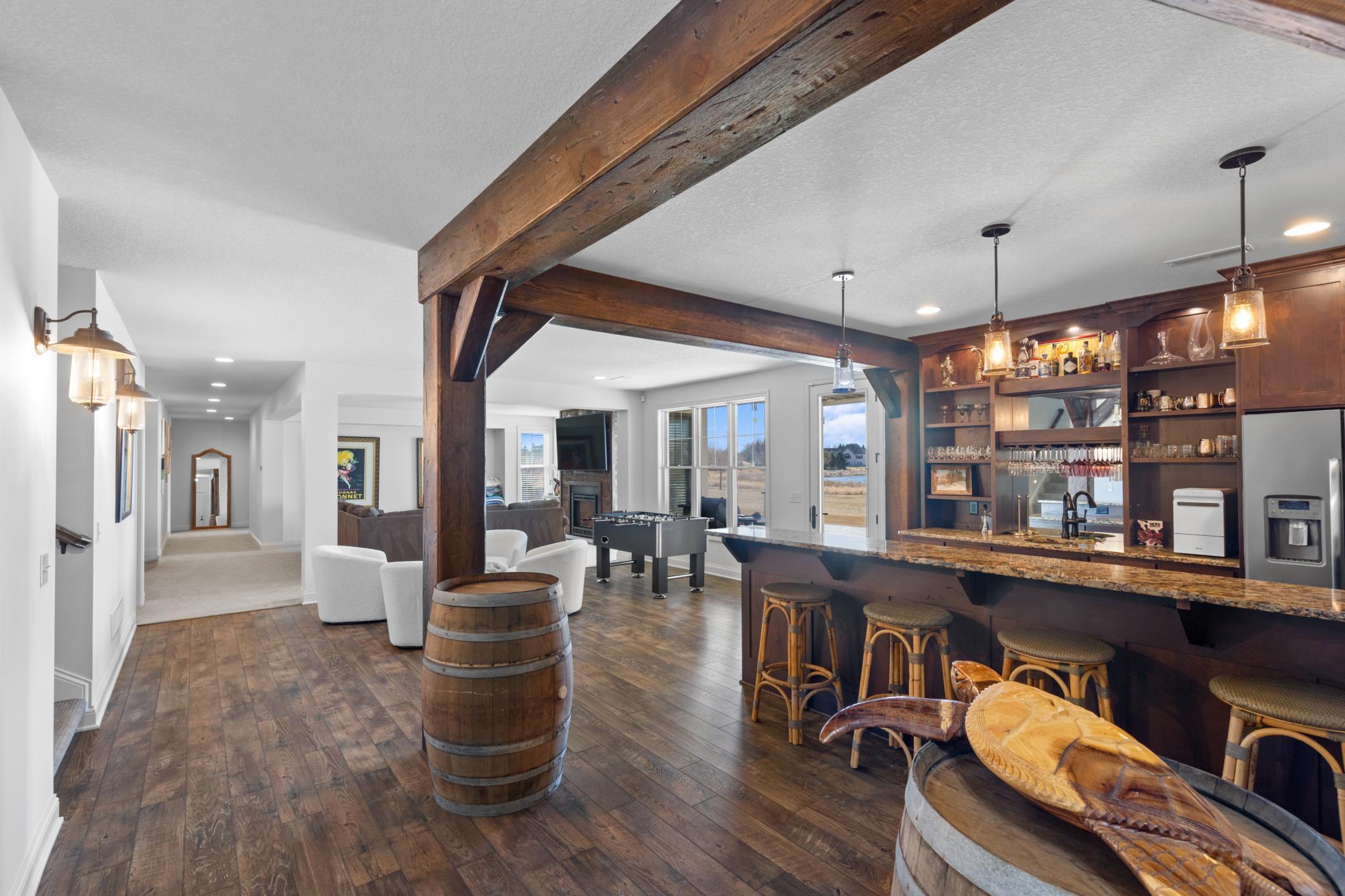 Spacious custom bar for serving your guests!