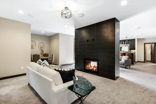 Gaming room, game room , cards etc. Tv mounts on both sides of the fire place.