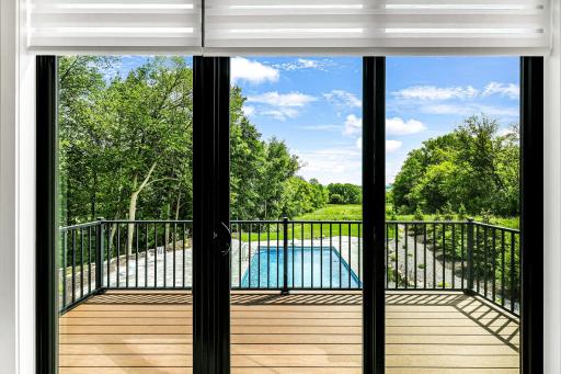 Morning coffee from your private deck from Owners suite. electric smart blinds makes it so amazing!