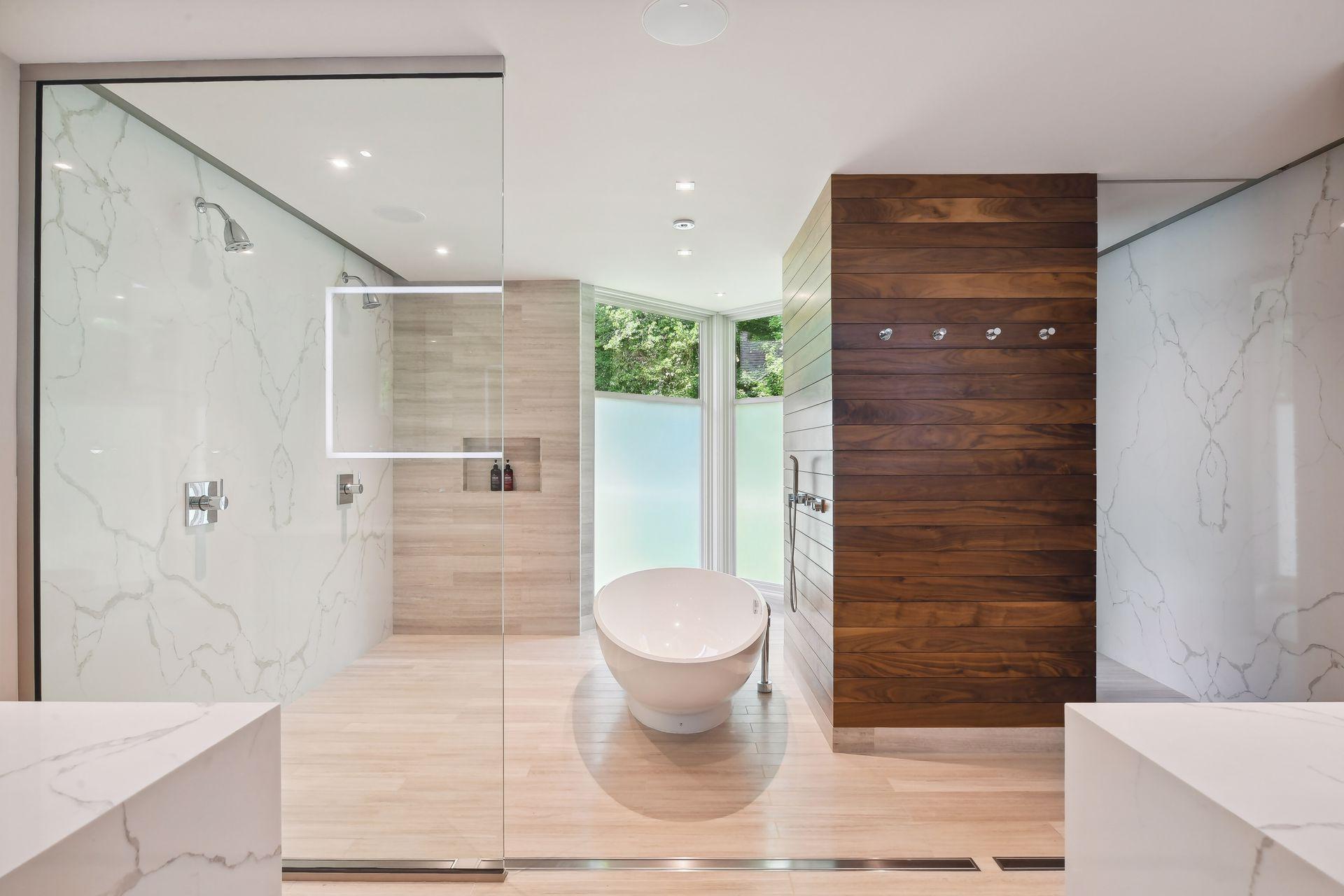 This spa-like bathroom will not disappoint.
