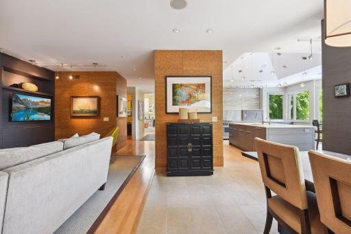 Adjacent to the kitchen is the cozy hearth room.